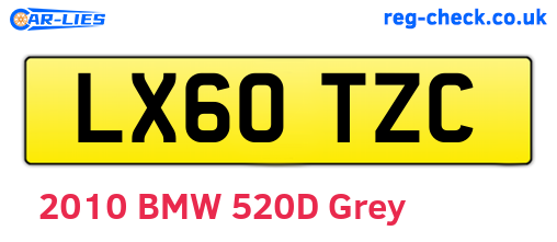LX60TZC are the vehicle registration plates.