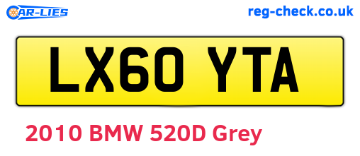 LX60YTA are the vehicle registration plates.
