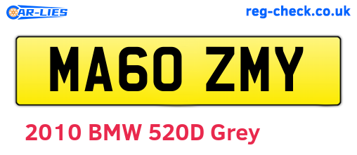 MA60ZMY are the vehicle registration plates.