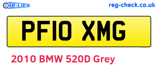PF10XMG are the vehicle registration plates.