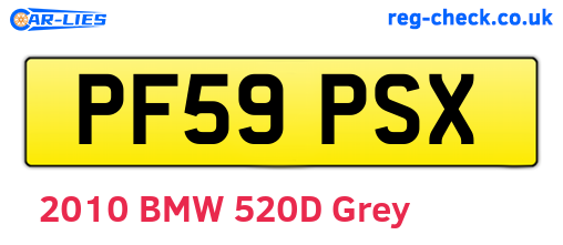 PF59PSX are the vehicle registration plates.