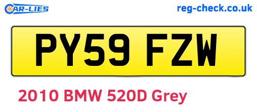 PY59FZW are the vehicle registration plates.