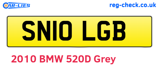 SN10LGB are the vehicle registration plates.