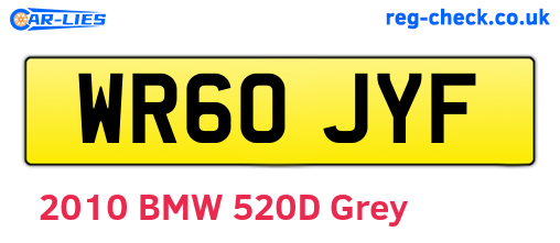WR60JYF are the vehicle registration plates.