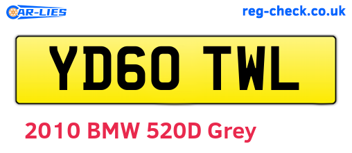 YD60TWL are the vehicle registration plates.