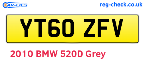 YT60ZFV are the vehicle registration plates.