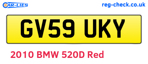 GV59UKY are the vehicle registration plates.