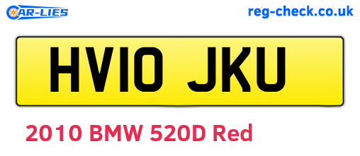 HV10JKU are the vehicle registration plates.