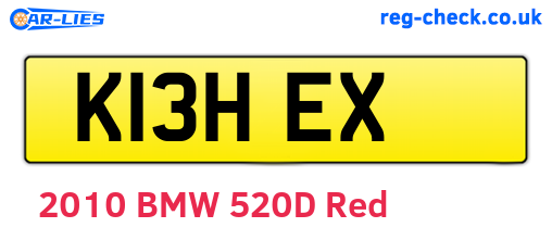 K13HEX are the vehicle registration plates.