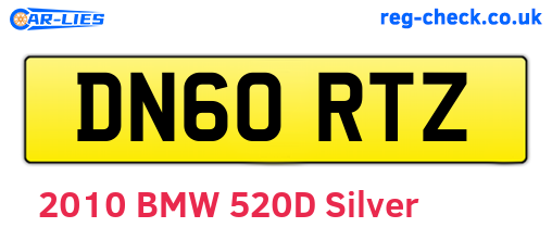 DN60RTZ are the vehicle registration plates.