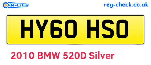 HY60HSO are the vehicle registration plates.