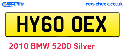 HY60OEX are the vehicle registration plates.