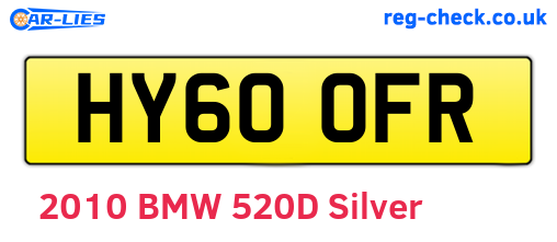 HY60OFR are the vehicle registration plates.