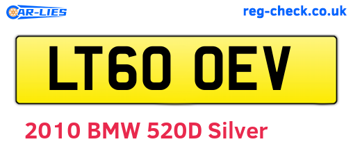 LT60OEV are the vehicle registration plates.