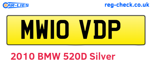 MW10VDP are the vehicle registration plates.