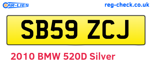 SB59ZCJ are the vehicle registration plates.