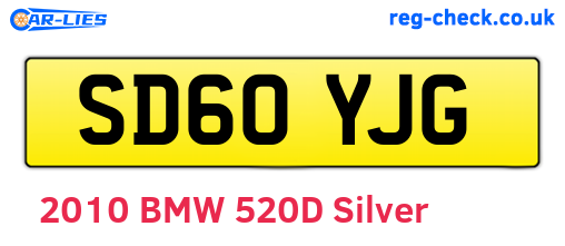 SD60YJG are the vehicle registration plates.