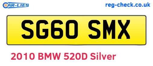 SG60SMX are the vehicle registration plates.