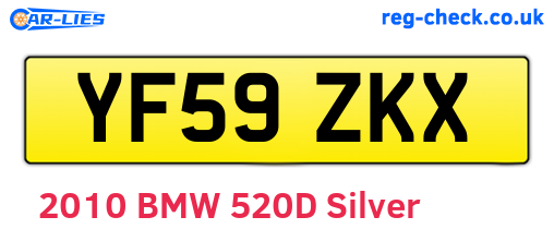 YF59ZKX are the vehicle registration plates.