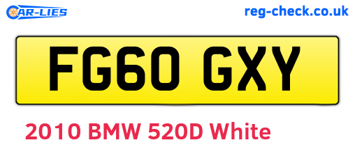 FG60GXY are the vehicle registration plates.