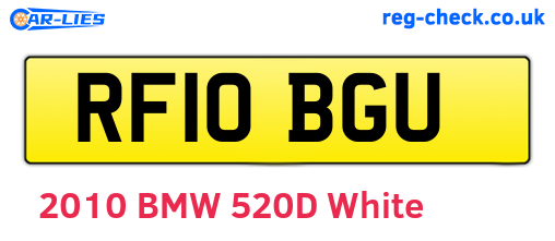 RF10BGU are the vehicle registration plates.