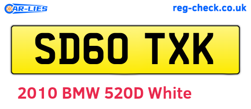 SD60TXK are the vehicle registration plates.