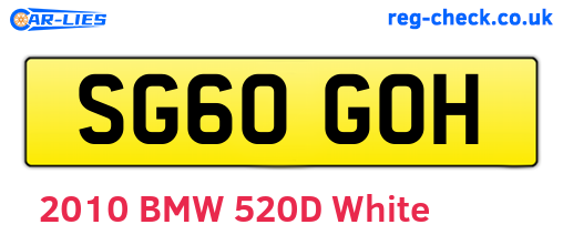 SG60GOH are the vehicle registration plates.