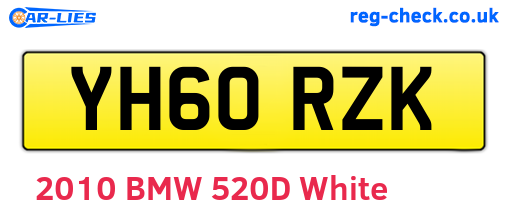 YH60RZK are the vehicle registration plates.