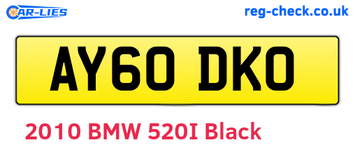 AY60DKO are the vehicle registration plates.
