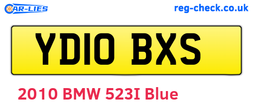 YD10BXS are the vehicle registration plates.