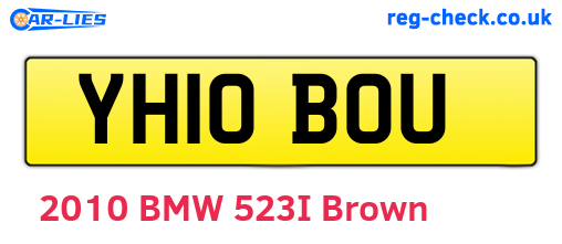 YH10BOU are the vehicle registration plates.