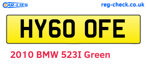 HY60OFE are the vehicle registration plates.