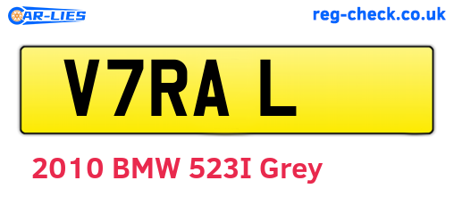 V7RAL are the vehicle registration plates.