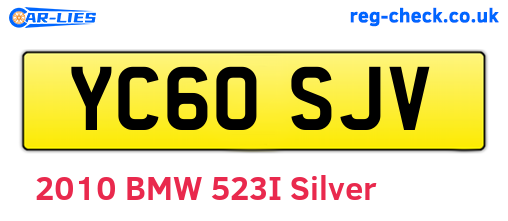 YC60SJV are the vehicle registration plates.