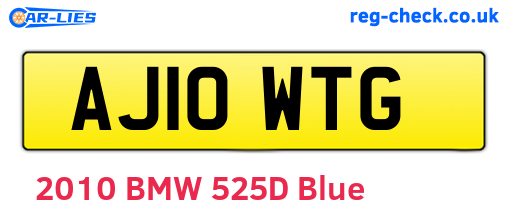 AJ10WTG are the vehicle registration plates.