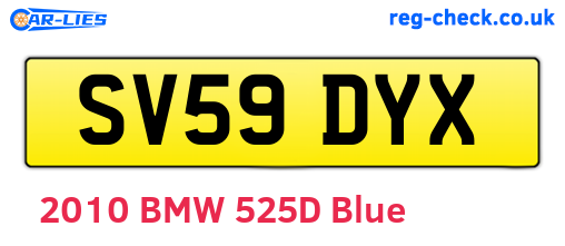 SV59DYX are the vehicle registration plates.