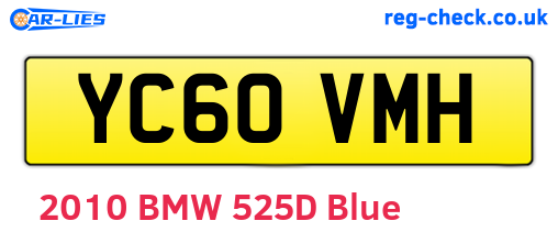 YC60VMH are the vehicle registration plates.