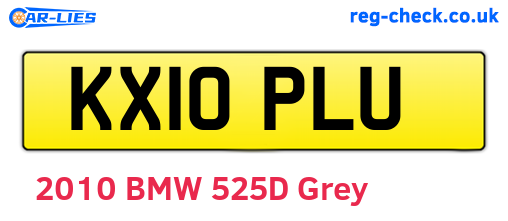 KX10PLU are the vehicle registration plates.