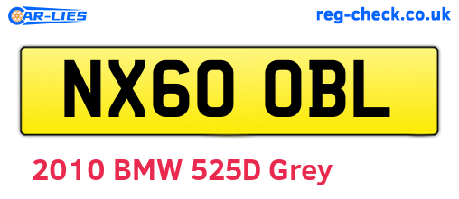 NX60OBL are the vehicle registration plates.