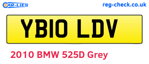 YB10LDV are the vehicle registration plates.