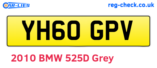 YH60GPV are the vehicle registration plates.