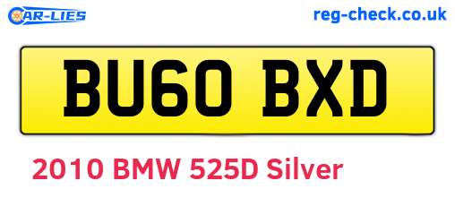 BU60BXD are the vehicle registration plates.
