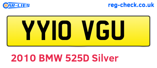 YY10VGU are the vehicle registration plates.