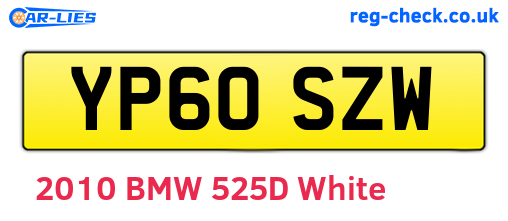 YP60SZW are the vehicle registration plates.