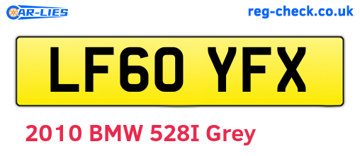 LF60YFX are the vehicle registration plates.