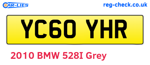 YC60YHR are the vehicle registration plates.