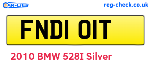 FND101T are the vehicle registration plates.