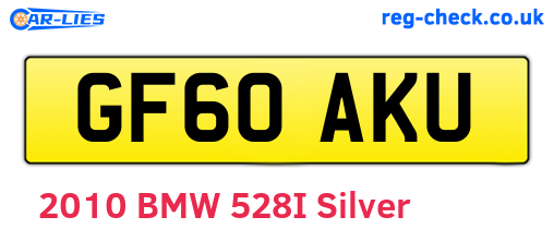 GF60AKU are the vehicle registration plates.