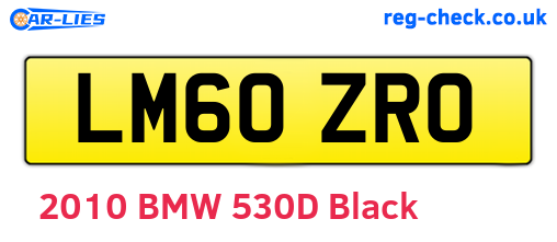 LM60ZRO are the vehicle registration plates.