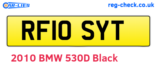 RF10SYT are the vehicle registration plates.